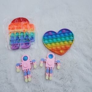 Rainbow and Pink Fidget Toy Bundle